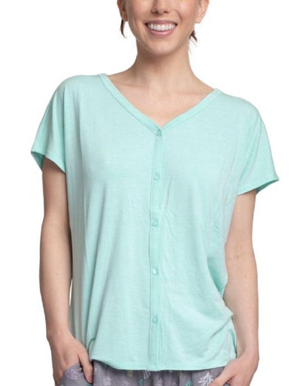 Cool Girl Womens Button-Front T-Shirt